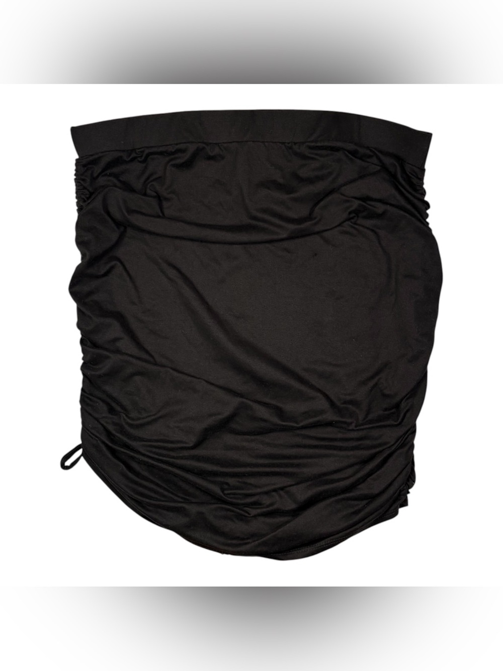 Black Ruched Mini Skirt